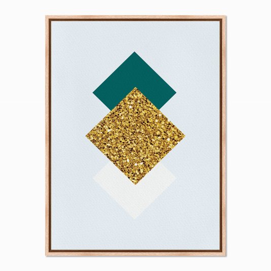 Quadro em Tela Canvas Geométrico Losango Dourado