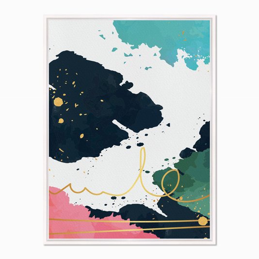 Quadro em Tela Canvas Geométrico Risco Dourado