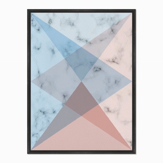 Quadro em Tela Canvas Geométrico Rosa com Azul