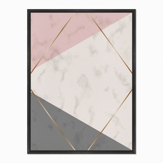 Quadro em Tela Canvas Geométrico Triângulo Bege