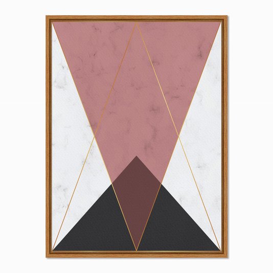 Quadro em Tela Canvas Geométrico Triângulo Preto