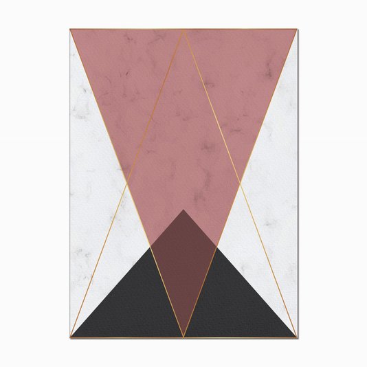 Quadro em Tela Canvas Geométrico Triângulo Preto
