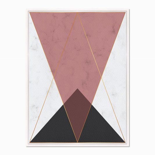 Quadro em Tela Canvas Geométrico Triângulo Preto