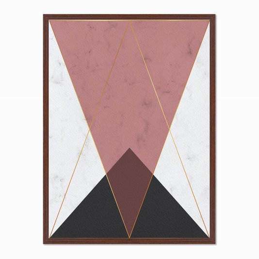 Quadro em Tela Canvas Geométrico Triângulo Preto