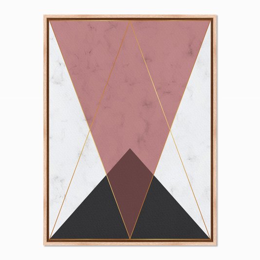 Quadro em Tela Canvas Geométrico Triângulo Preto