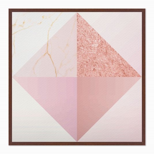 Quadro em Tela Canvas Geométrico Triângulos Rose