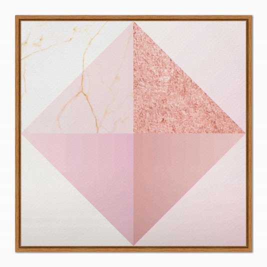Quadro em Tela Canvas Geométrico Triângulos Rose