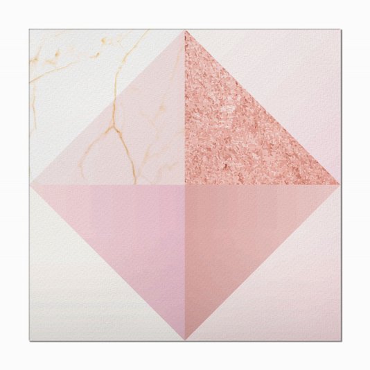 Quadro em Tela Canvas Geométrico Triângulos Rose