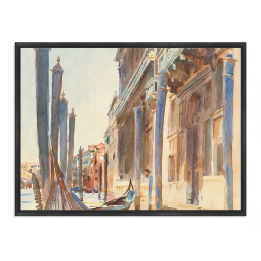 Quadro Em Tela Canvas Gôndolas Ancoradas no Grande Canal por John Singer Sargen