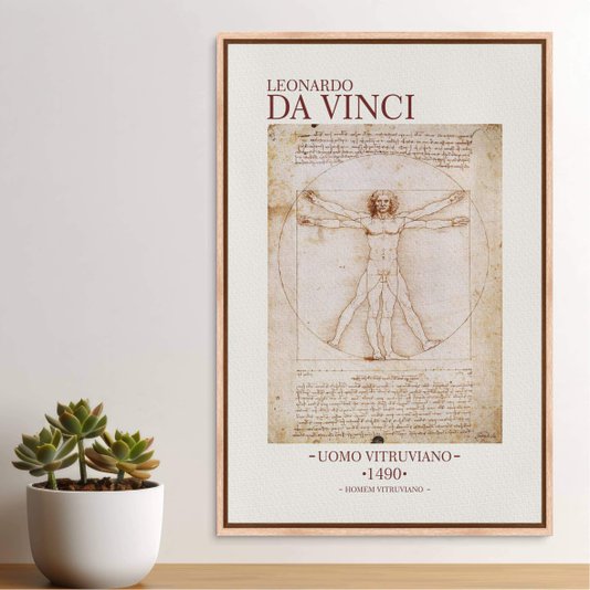 Quadro em Tela Canvas Homem Vitruviano de Leonardo da Vinci