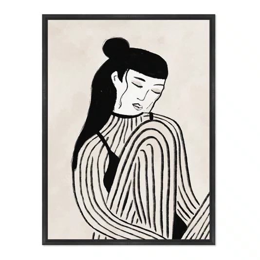 Quadro Em Tela Canvas Ilustração Feminina Estilo Modern Heritage