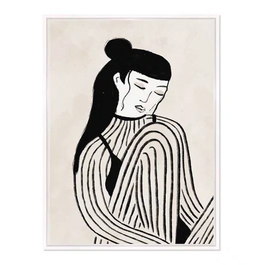 Quadro Em Tela Canvas Ilustração Feminina Estilo Modern Heritage