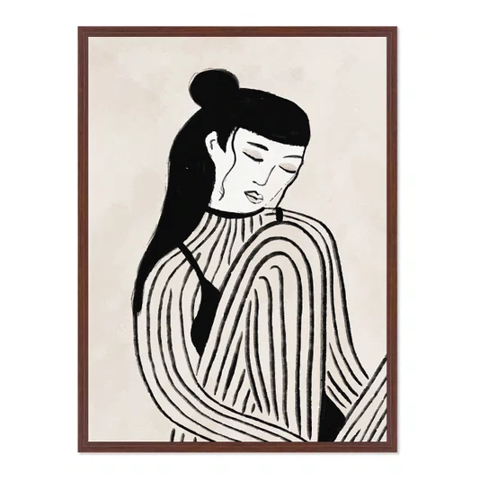 Quadro Em Tela Canvas Ilustração Feminina Estilo Modern Heritage