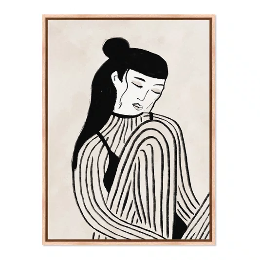 Quadro Em Tela Canvas Ilustração Feminina Estilo Modern Heritage