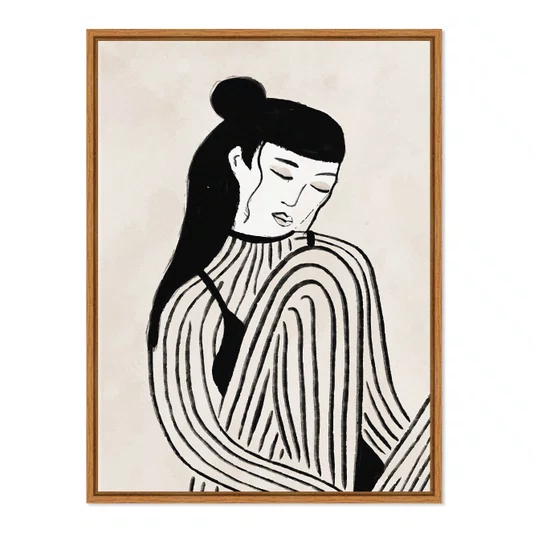 Quadro Em Tela Canvas Ilustração Feminina Estilo Modern Heritage
