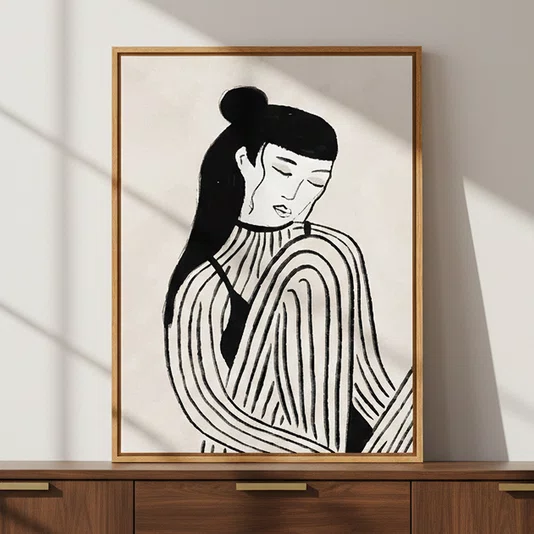 Quadro Em Tela Canvas Ilustração Feminina Estilo Modern Heritage