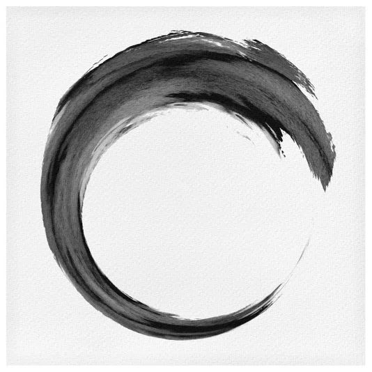 Quadro em Tela Canvas Inku Pintura Enso no Estilo Sumiê