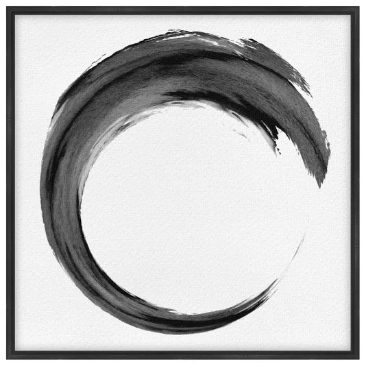 Quadro em Tela Canvas Inku Pintura Enso no Estilo Sumiê