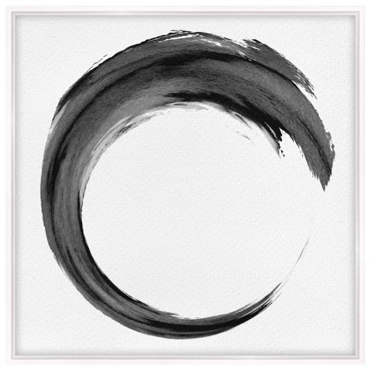 Quadro em Tela Canvas Inku Pintura Enso no Estilo Sumiê