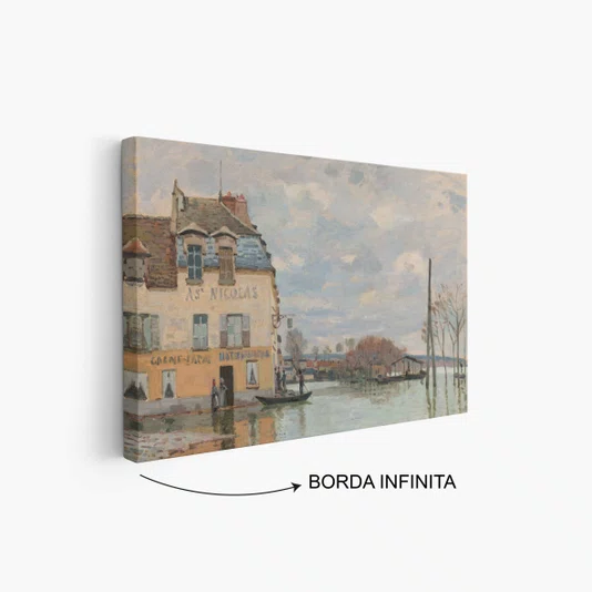 Quadro Em Tela Canvas "Inundação em Port-Marly" de Alfred Sisley