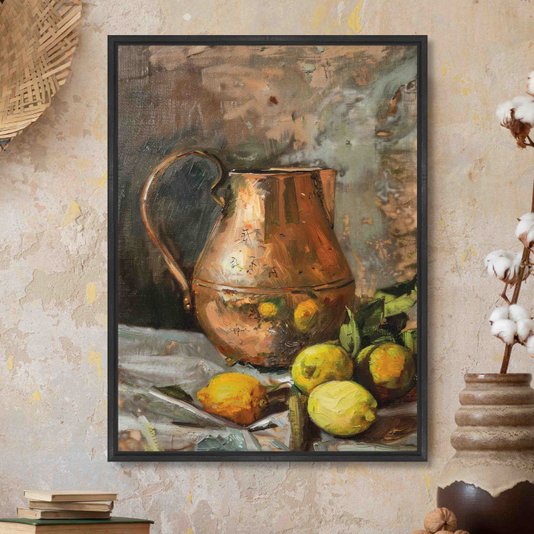 Quadro Em Tela Canvas Jarra Com Frutas Vintage Farmhouse