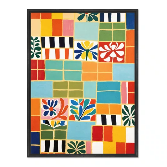 Quadro Em Tela Canvas Ladrilho Abstrato Estilo Modern Heritage