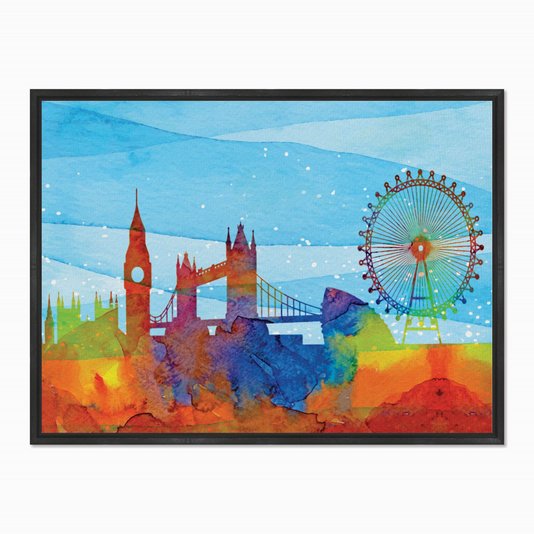 Quadro em Tela Canvas London Aquarela