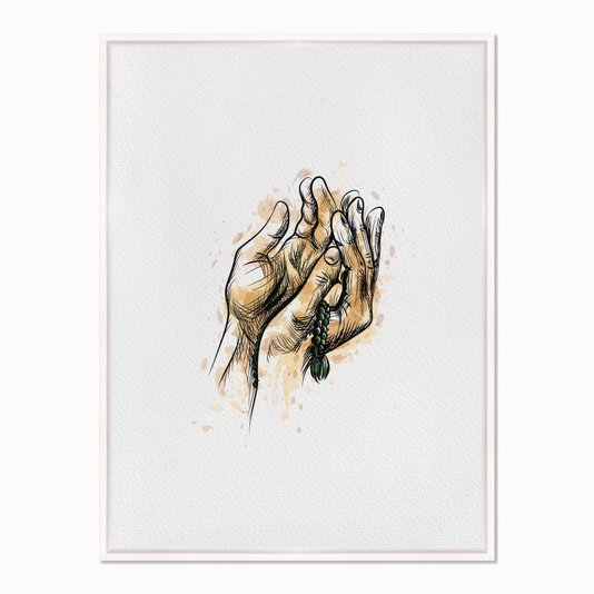 Quadro em Tela Canvas Mãos em Aquarela