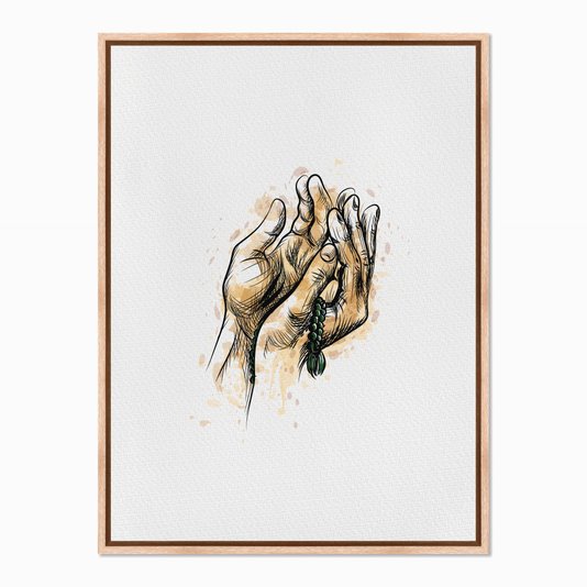 Quadro em Tela Canvas Mãos em Aquarela