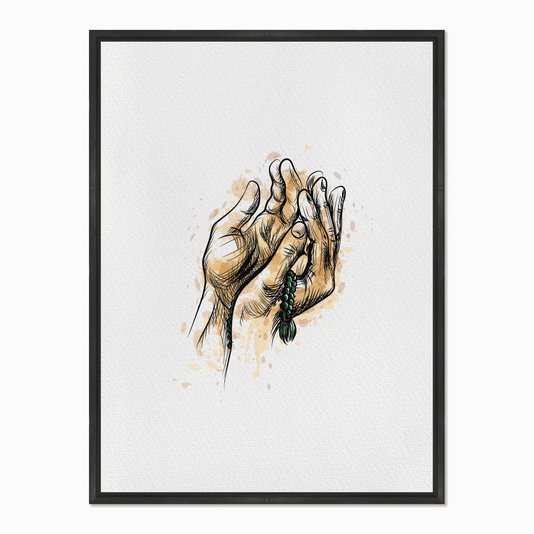 Quadro em Tela Canvas Mãos em Aquarela