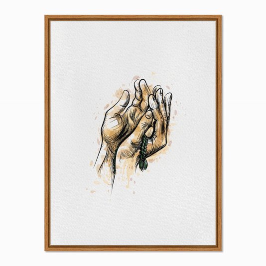 Quadro em Tela Canvas Mãos em Aquarela