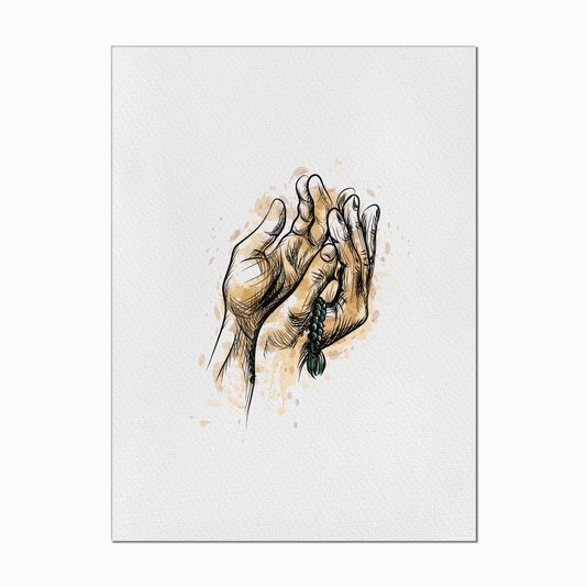 Quadro em Tela Canvas Mãos em Aquarela