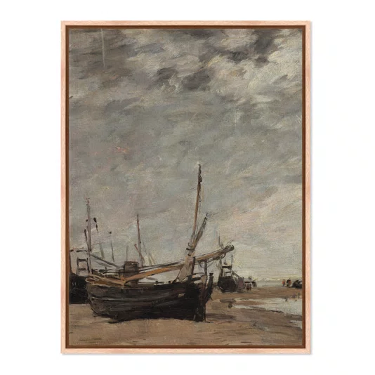 Quadro Em Tela Canvas "Maré Baixa, Veleiros Encalhados" de Eugène Boudin