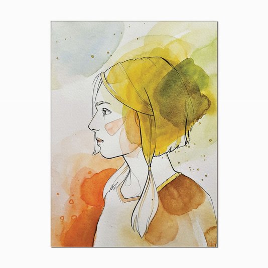 Quadro em Tela Canvas Menina de Perfil