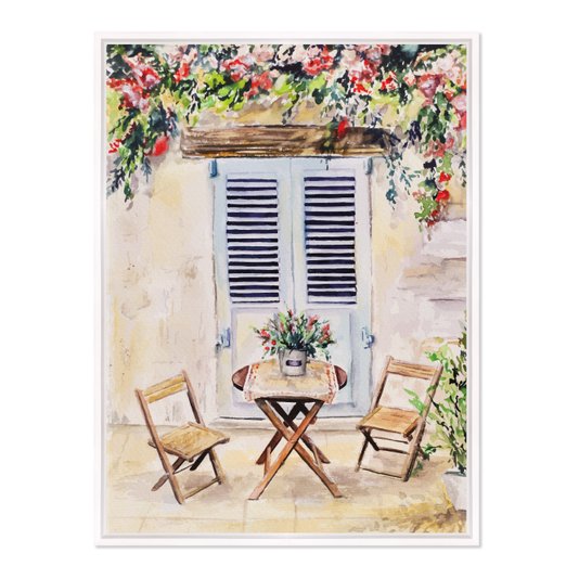 Quadro Em Tela Canvas Mesa E Cadeiras De Madeira Vintage