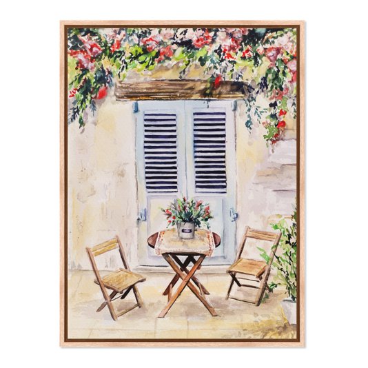 Quadro Em Tela Canvas Mesa E Cadeiras De Madeira Vintage