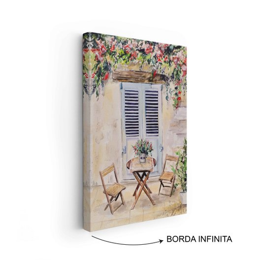 Quadro Em Tela Canvas Mesa E Cadeiras De Madeira Vintage