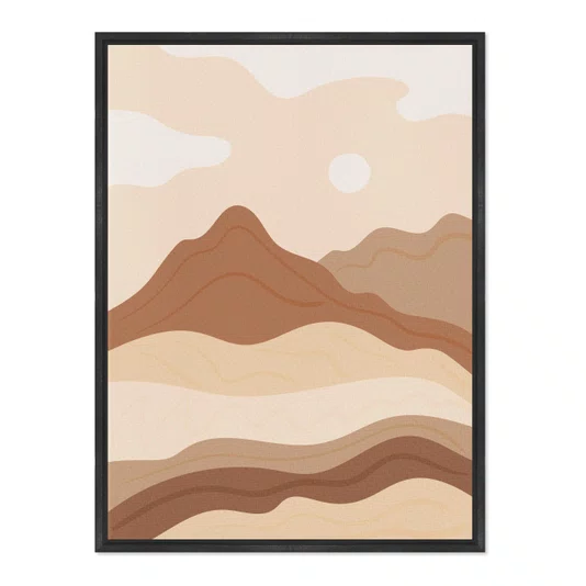 Quadro Em Tela Canvas Montanhas Paisagem Estilo Boho