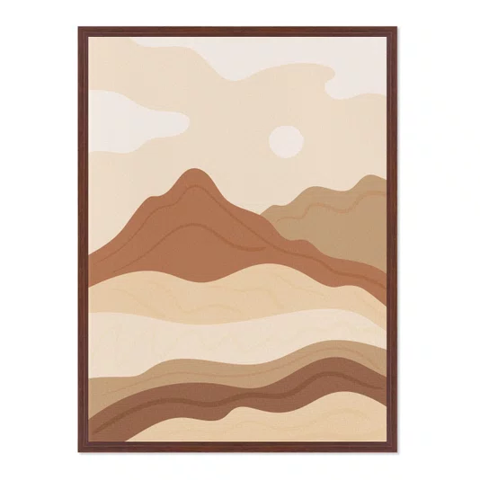Quadro Em Tela Canvas Montanhas Paisagem Estilo Boho