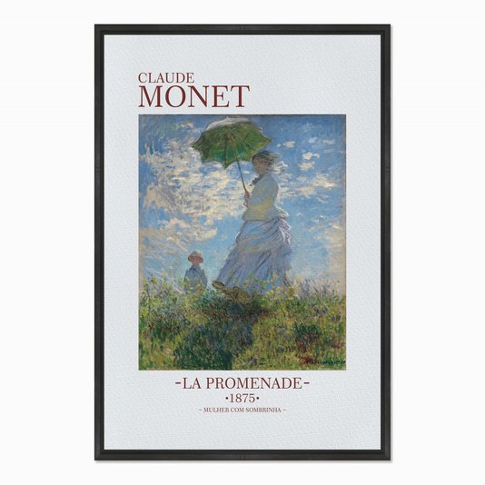 Quadro em Tela Canvas Mulher com Sombrinha de Claude Monet