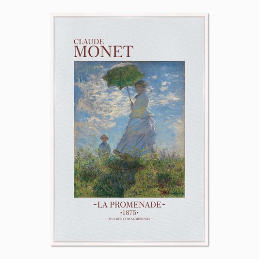 Quadro em Tela Canvas Mulher com Sombrinha de Claude Monet