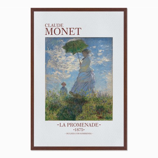 Quadro em Tela Canvas Mulher com Sombrinha de Claude Monet