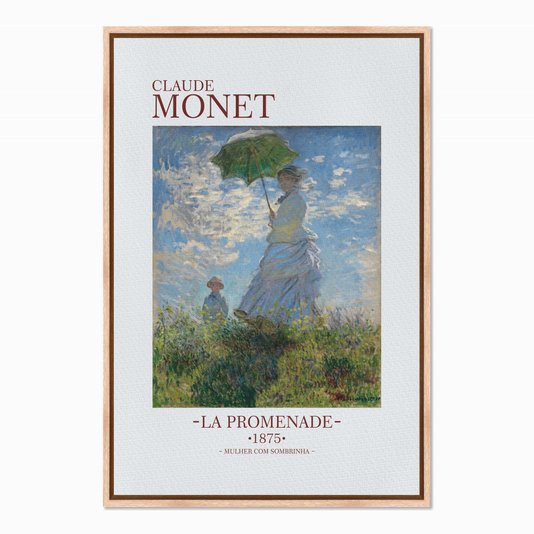Quadro em Tela Canvas Mulher com Sombrinha de Claude Monet