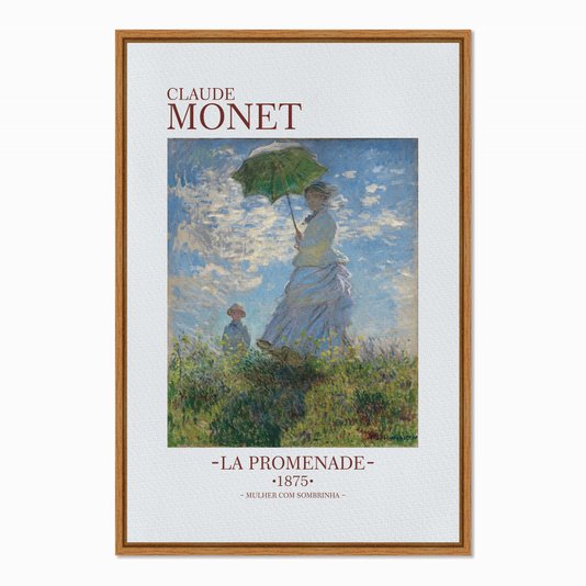 Quadro em Tela Canvas Mulher com Sombrinha de Claude Monet