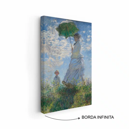 Quadro Em Tela Canvas "Mulher Com um Guarda-Sol" de Claude Monet