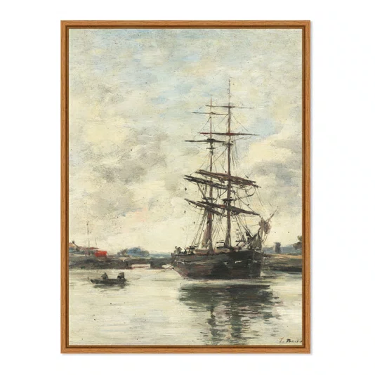 Quadro Em Tela Canvas "Navio no Touques" de Eugène Boudin
