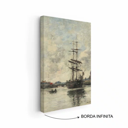 Quadro Em Tela Canvas "Navio no Touques" de Eugène Boudin
