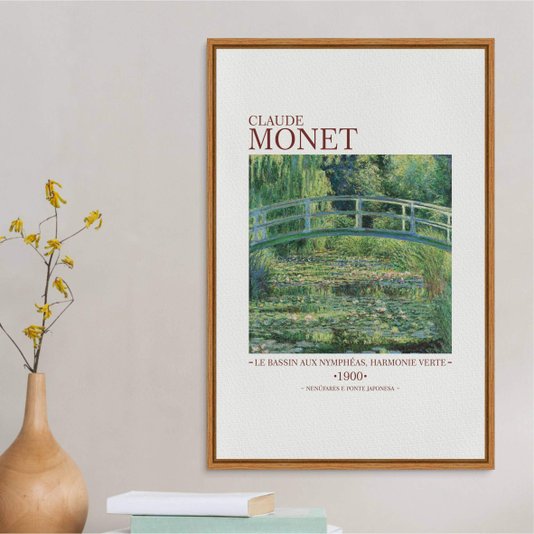 Quadro em Tela Canvas Nenúfares e Ponte Japonesa de Claude Monet