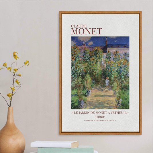 Quadro em Tela Canvas O Jardim do Artista em Vétheil de Claude Monet