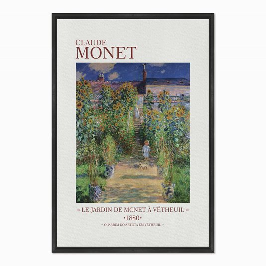 Quadro em Tela Canvas O Jardim do Artista em Vétheil de Claude Monet